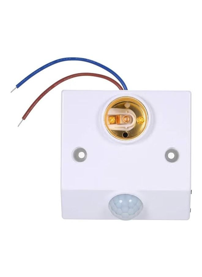 Generic E27 Motion Sensor Lamp Infrared Human Technology Base Socket Holder White 79grams 