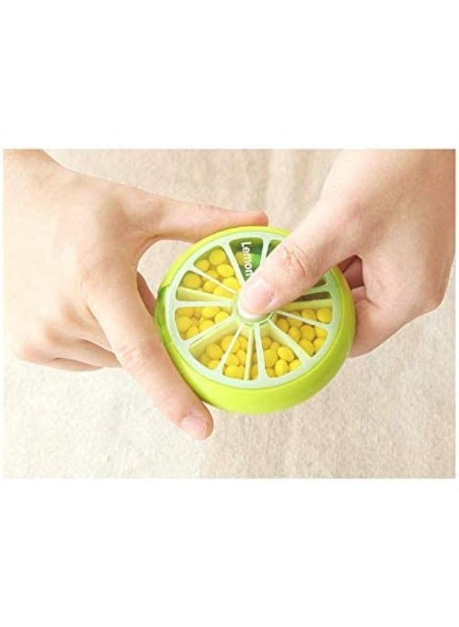 Pill Case - Portable, Rotating, Fruit-themed, 7-Compartment Pill Box for Weekly Medication Storage - 354 - Image 5