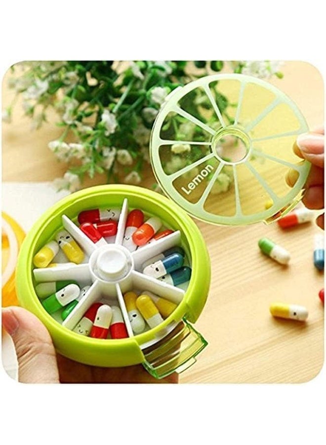 Pill Case - Portable, Rotating, Fruit-themed, 7-Compartment Pill Box for Weekly Medication Storage - 354 - Image 1