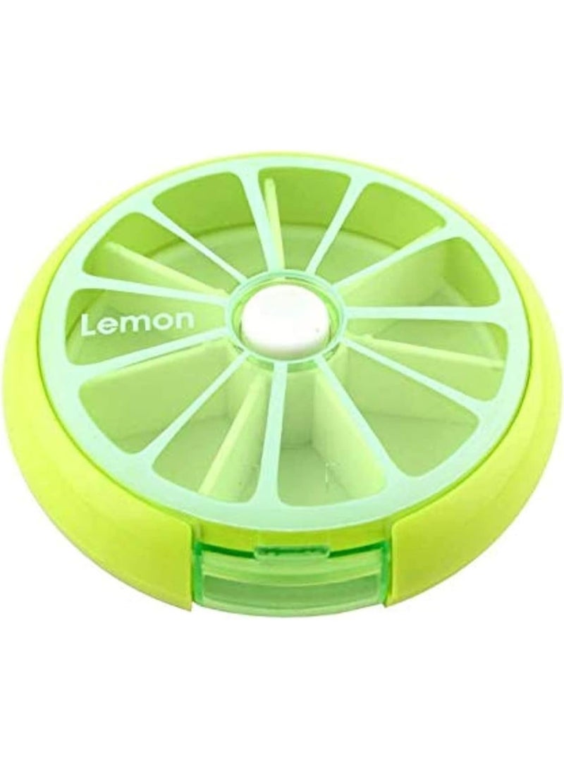 Pill Case - Portable, Rotating, Fruit-themed, 7-Compartment Pill Box for Weekly Medication Storage - 354 - Image 2