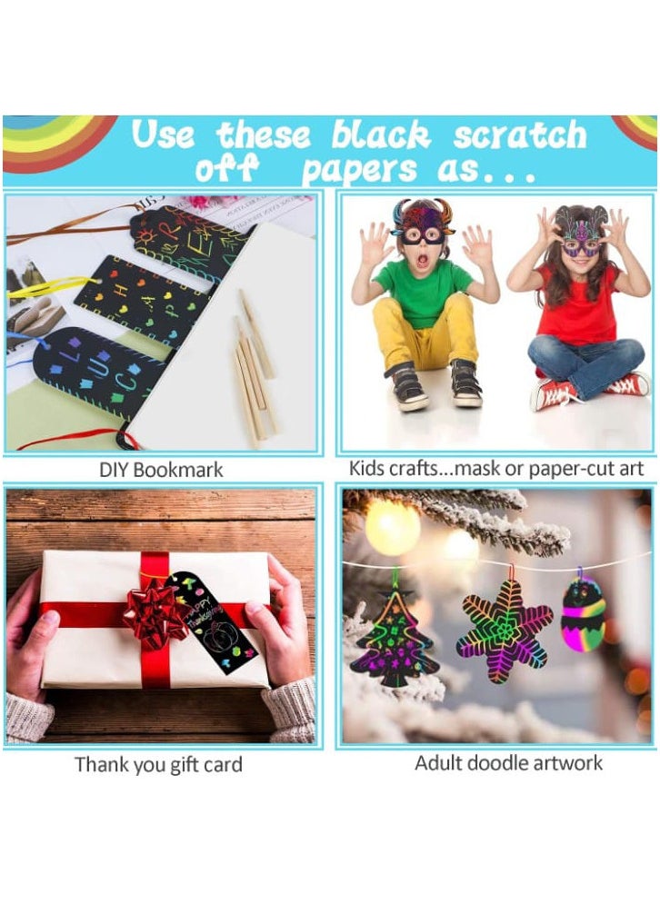 Generic - A scratch drawing notebook, featuring colorful magic scratch-off paper for children aged 3 to 12. The set includes drawing pads filled with vibrant colors that can be scratched off, making it ideal for arts, crafts, and creative activities. - Image 1