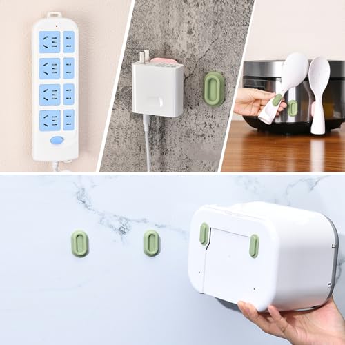 XYOFUN Magnetic Remote Control Holder Wall Mount - 4 Pcs No Drill Self-Adhesive Organizer for Air Conditioner & TV Remotes, Storage Caddy for Televisions Backside - Pink&Green - Image 5