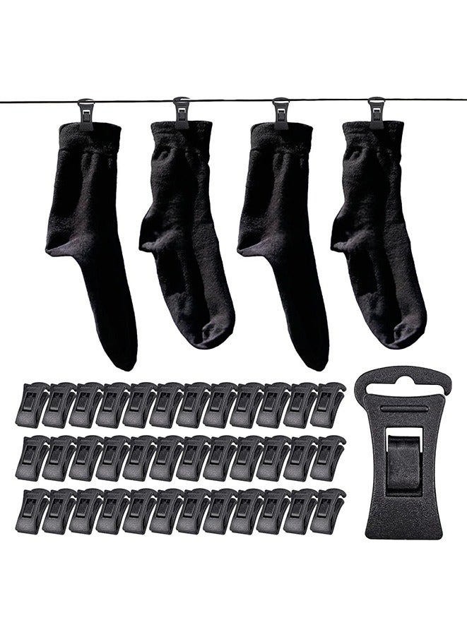 Sock Clips for Laundry, 36pcs Sock Laundry Clips with Hook, Socks Drying Hooks, Hanging Clips Laundry Clips Easily Clip-On Shorts Closet Clips for Clothes Sock Food Sealing Photos  - Image 1
