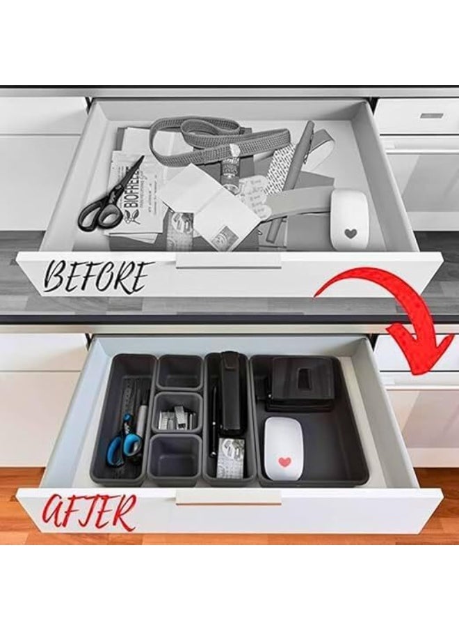 Generic Drawer Organizer - Practical Design to Divide Drawers and Organize Small Items | Durable, Easy-to-Clean Material | Suitable for Kitchen, Vanity, or Office AR  - Image 2