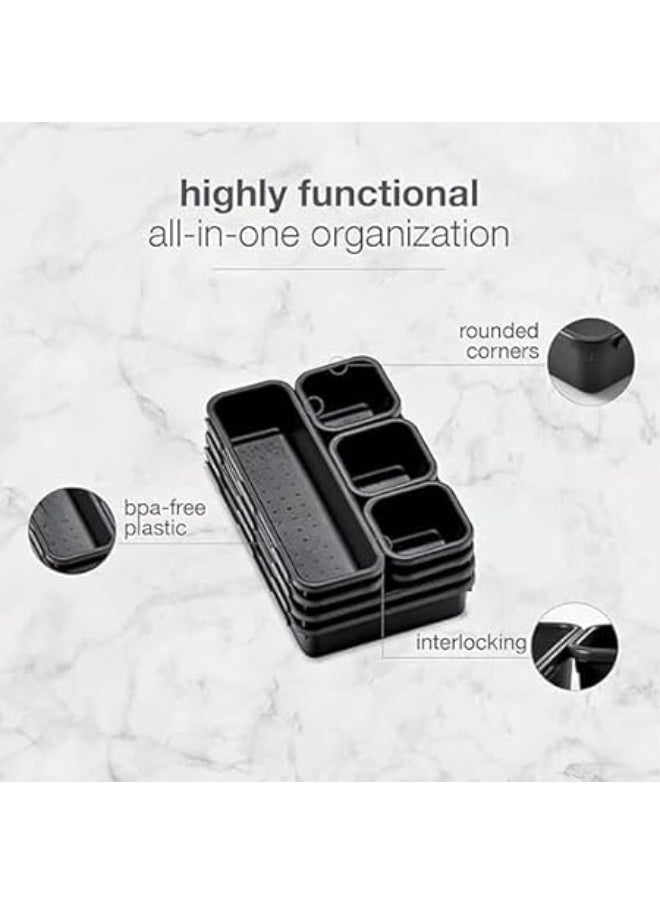 Drawer Organizer - Practical Design to Divide Drawers and Organize Small Items | Durable, Easy-to-Clean Material | Suitable for Kitchen, Vanity, or Office AR
