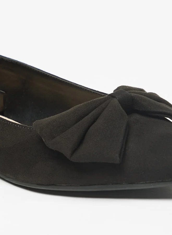 Celeste Women Bow Accented Slip On Pointed Toe Ballerina Shoes