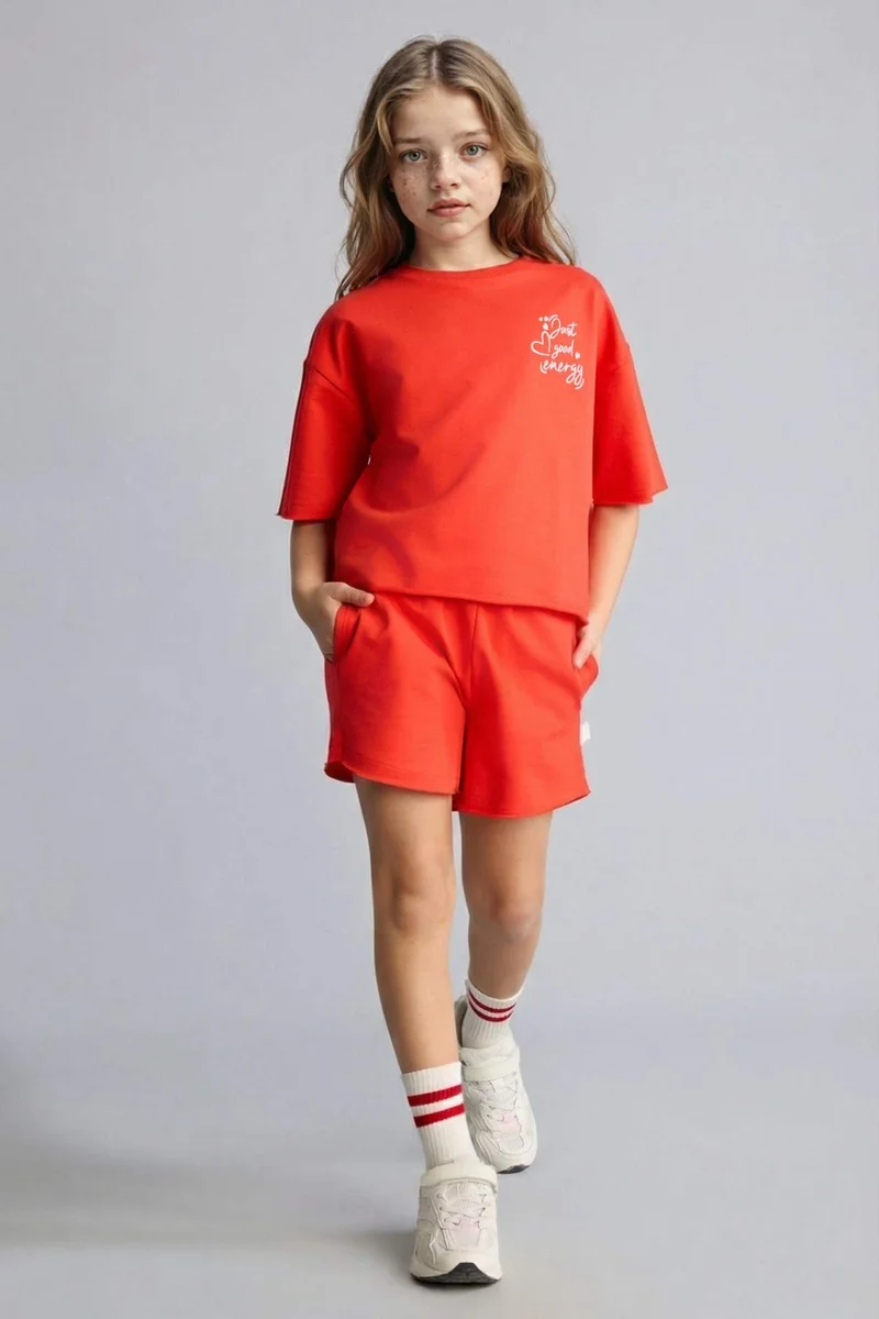ديفاكتو Girl 2 piece Regular Fit T-Shirt Shorts Set