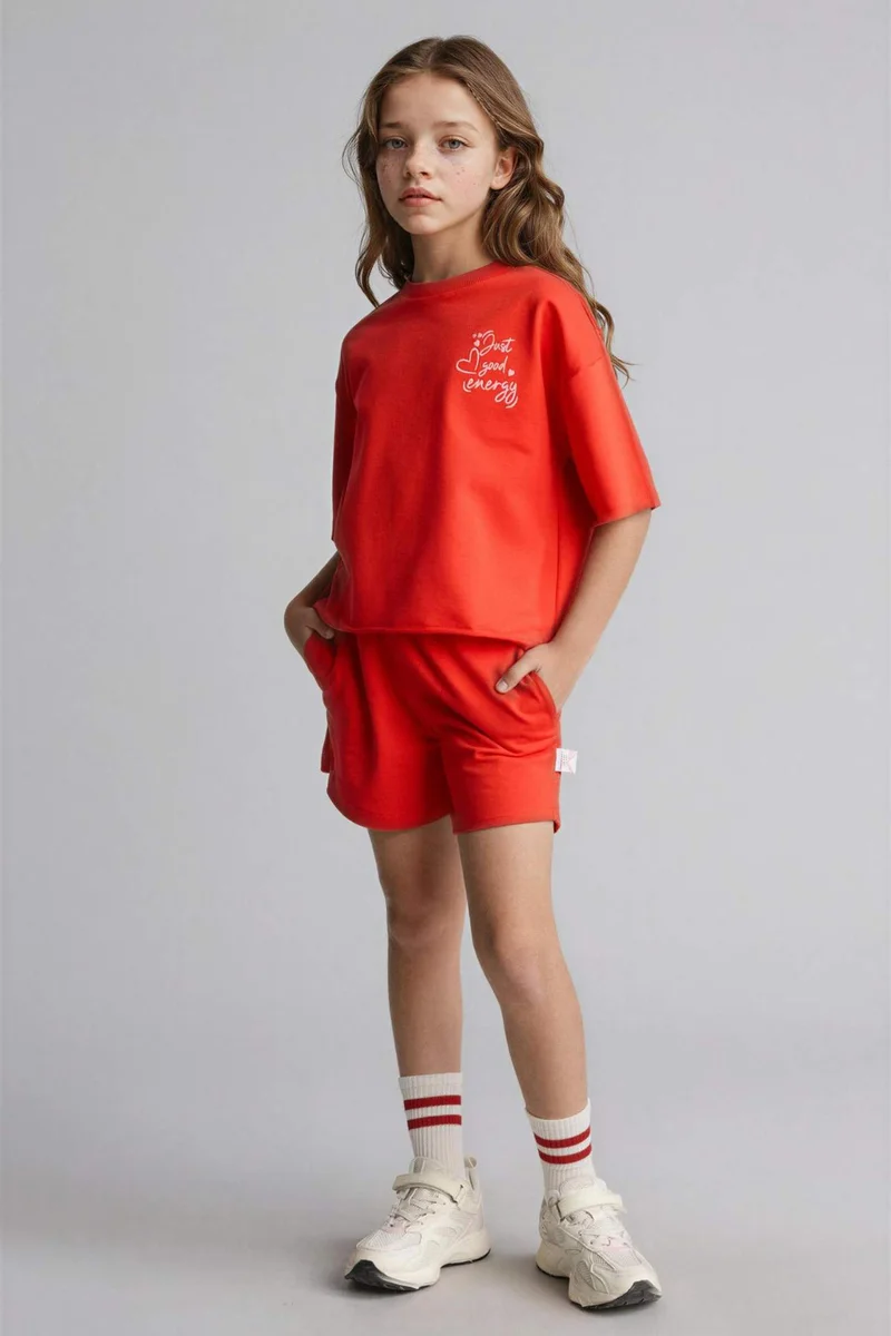 ديفاكتو Girl 2 piece Regular Fit T-Shirt Shorts Set