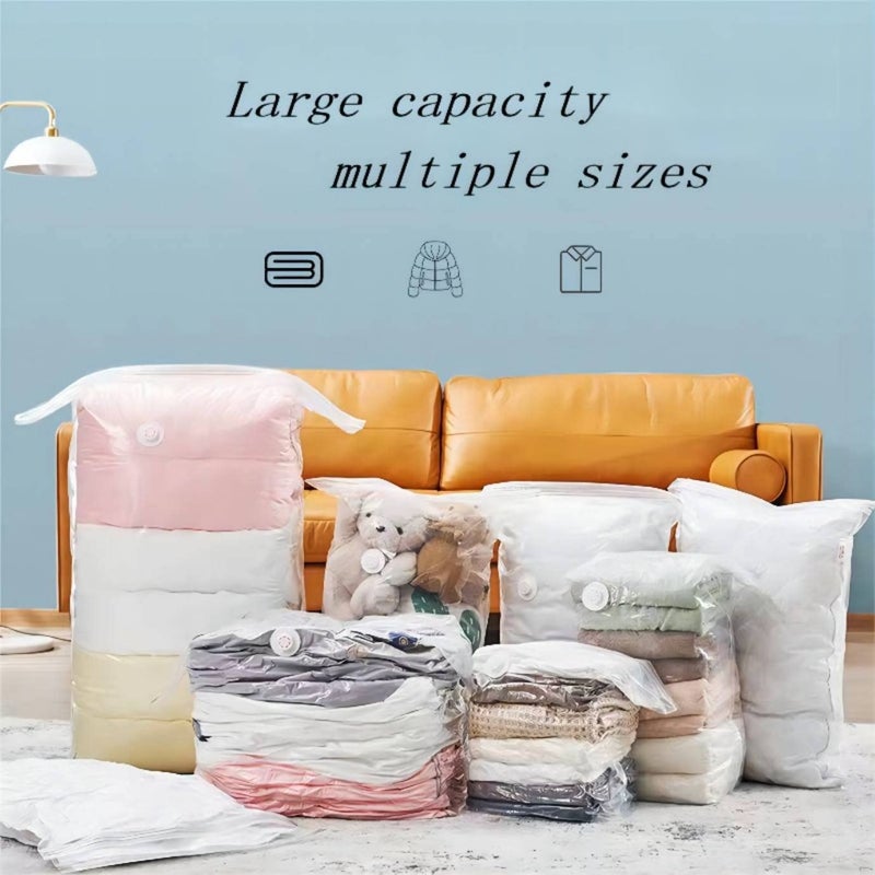 HaRvic HaRvic Vacuum Bag Vacuum Storage Bag Quilt Storage Bag Transparent Foldable Extra Large Compressed Organizer Saving Space Seal BagsPack Of3 70 x 100  - Image 3