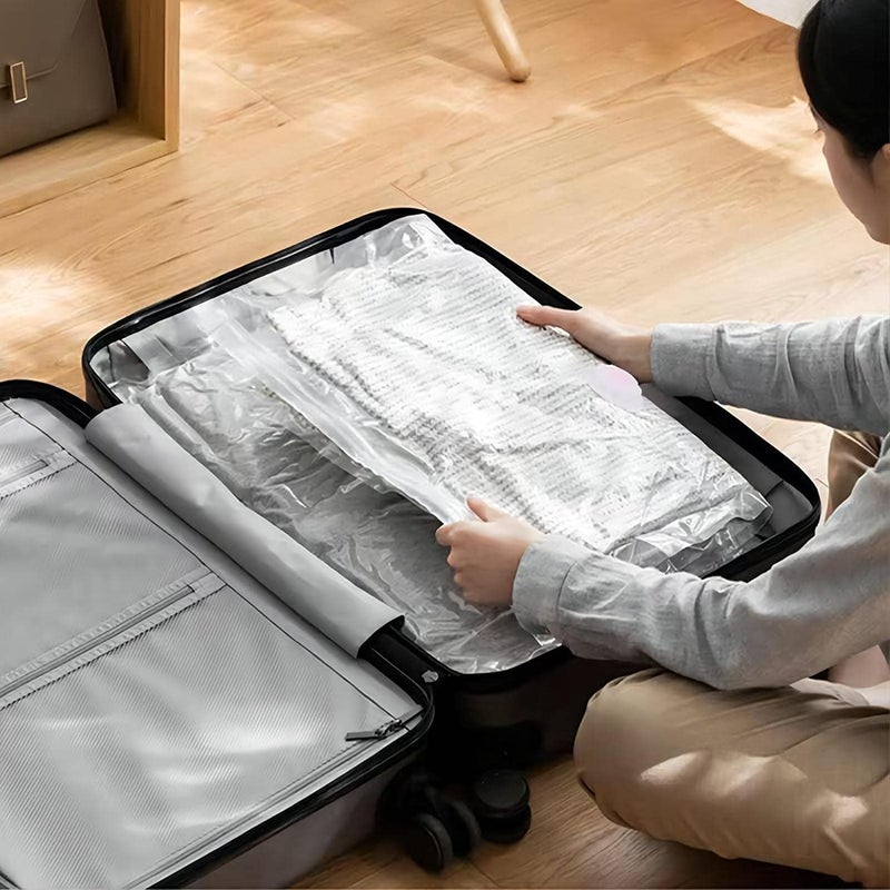 HaRvic HaRvic Vacuum Bag Vacuum Storage Bag Quilt Storage Bag Transparent Foldable Extra Large Compressed Organizer Saving Space Seal BagsPack Of3 70 x 100  - Image 5