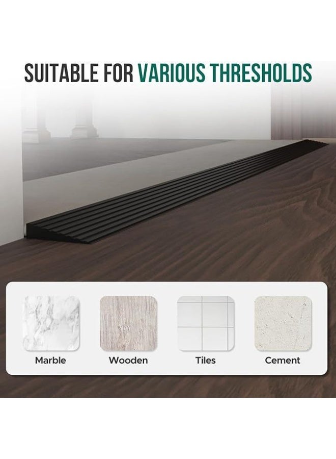 Door Threshold Ramp Self Adhesive Rubber Ramp for Garage Bedroom Bathroom Size X50-10 50mm Width 10mm Height Black - Image 3