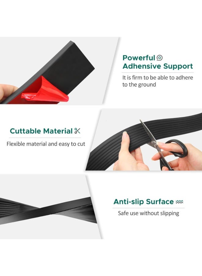 Door Threshold Ramp Self Adhesive Rubber Ramp for Garage Bedroom Bathroom Size X50-10 50mm Width 10mm Height Black - Image 4