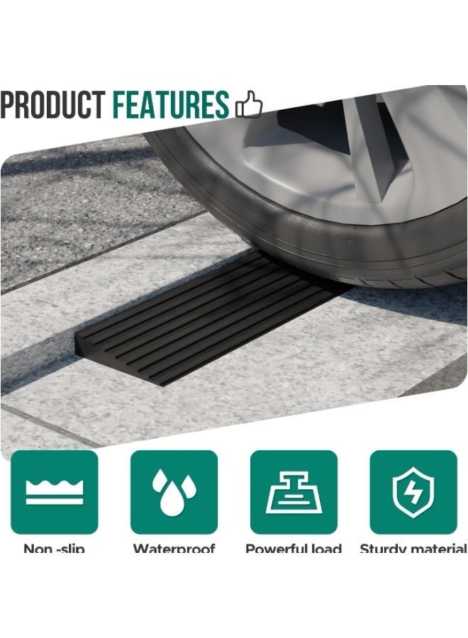 Door Threshold Ramp Self Adhesive Rubber Ramp for Garage Bedroom Bathroom Size X50-10 50mm Width 10mm Height Black - Image 5