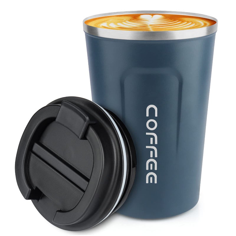 CS COSDDI 12 oz Stainless Steel Vacuum Insulated Tumbler - Coffee Travel Mug Spill Proof with Lid - coffee Cup for Keep Hot/Ice Coffee,Tea and Beer (Tibetan blue) - Image 1