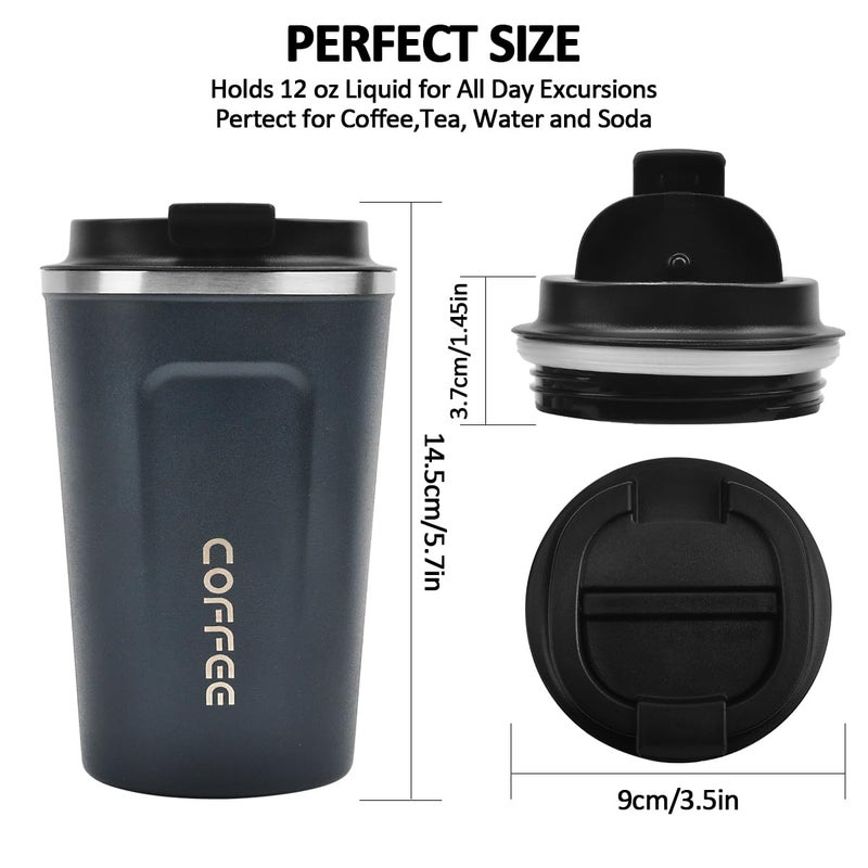 CS COSDDI 12 oz Stainless Steel Vacuum Insulated Tumbler - Coffee Travel Mug Spill Proof with Lid - coffee Cup for Keep Hot/Ice Coffee,Tea and Beer (Tibetan blue) - Image 3