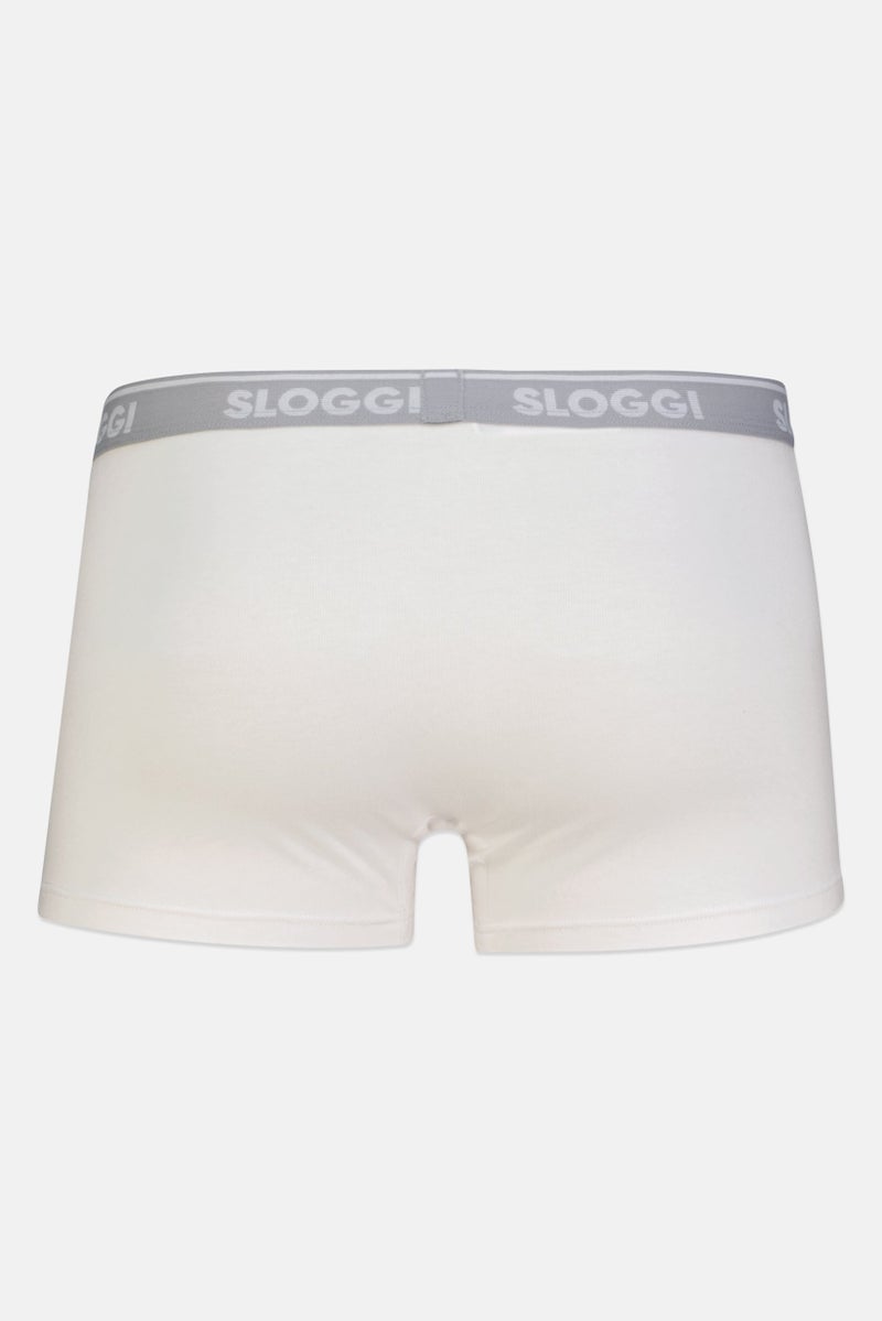 sloggi شورت بوكسر رجالي 2 قطعة بشعار العلامة التجارية، أبيض - Image 3