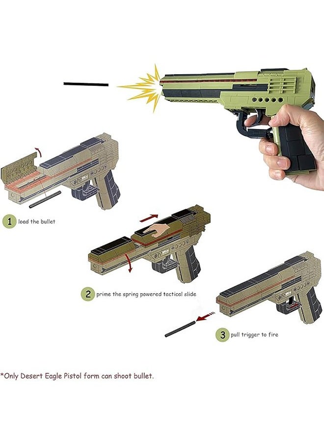 Qman 4802 3-in-1 Simulation Blaster Gun Building Blocks Model Toy Gun Educational Toy, Military enthusiast Construction Toy Set, Holiday birthday Gift for  Boys,202 PCS  - Image 2