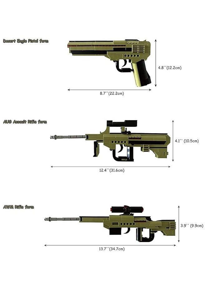 Qman 4802 3-in-1 Simulation Blaster Gun Building Blocks Model Toy Gun Educational Toy, Military enthusiast Construction Toy Set, Holiday birthday Gift for  Boys,202 PCS  - Image 4