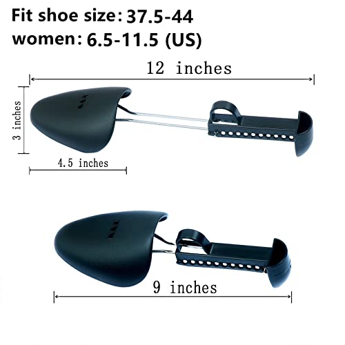ZJHSXDR 2 Pairs Plastic Shoe Tree Stretcher Shaper for Women Adjustable Shoe Trees Women (Black) - Image 2