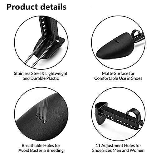 ZJHSXDR 2 Pairs Plastic Shoe Tree Stretcher Shaper for Women Adjustable Shoe Trees Women (Black) - Image 3