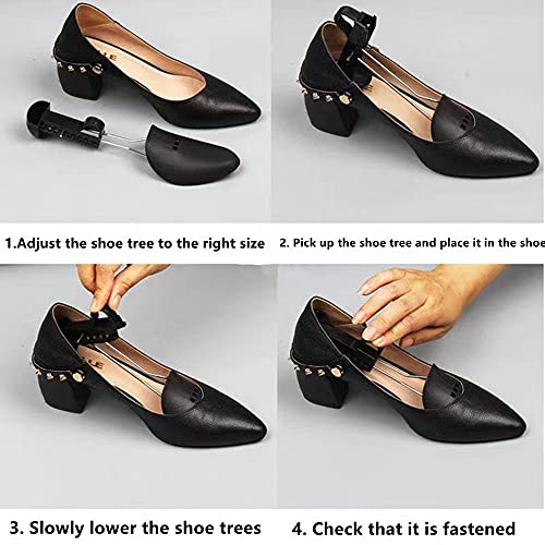 ZJHSXDR 2 Pairs Plastic Shoe Tree Stretcher Shaper for Women Adjustable Shoe Trees Women (Black) - Image 5