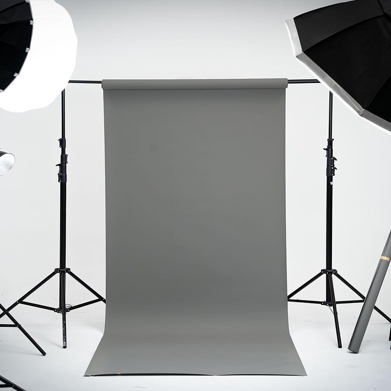 Kate Seamless Paper Backdrop for Photography Light Gray Photo Backdrop Paper (53''x16.4' Pursuit Grey) - Image 2