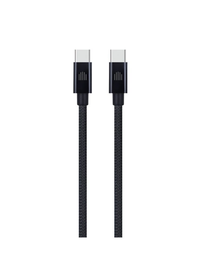 DVICED USB-C to USB-C  Charging & Data transfer 0.25m nylon cable  - Black - Image 1