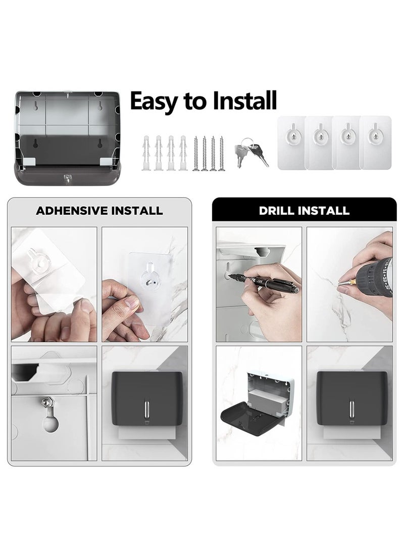 Generic - Compact Wall Mount Paper Towel Dispenser with Key Lock for Home Office and Commercial Use Dustproof and Stylish Design for All Environments - Image 1