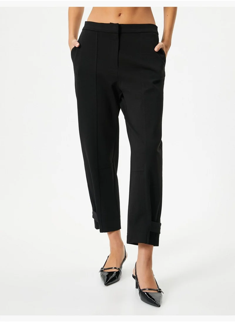 كوتن Medium Rise Pocket Detail Culotte Trousers