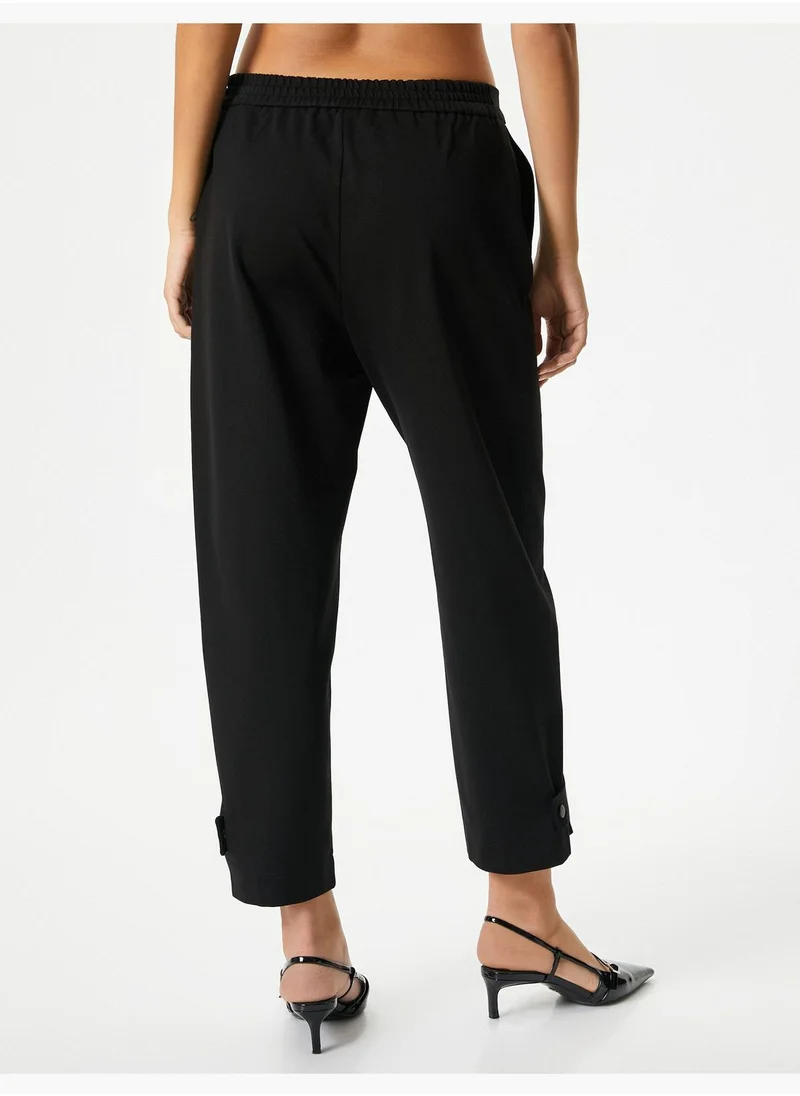 كوتن Medium Rise Pocket Detail Culotte Trousers