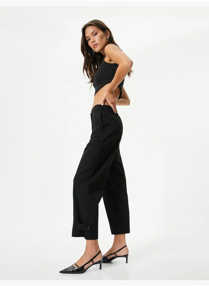 KOTON Medium Rise Pocket Detail Culotte Trousers