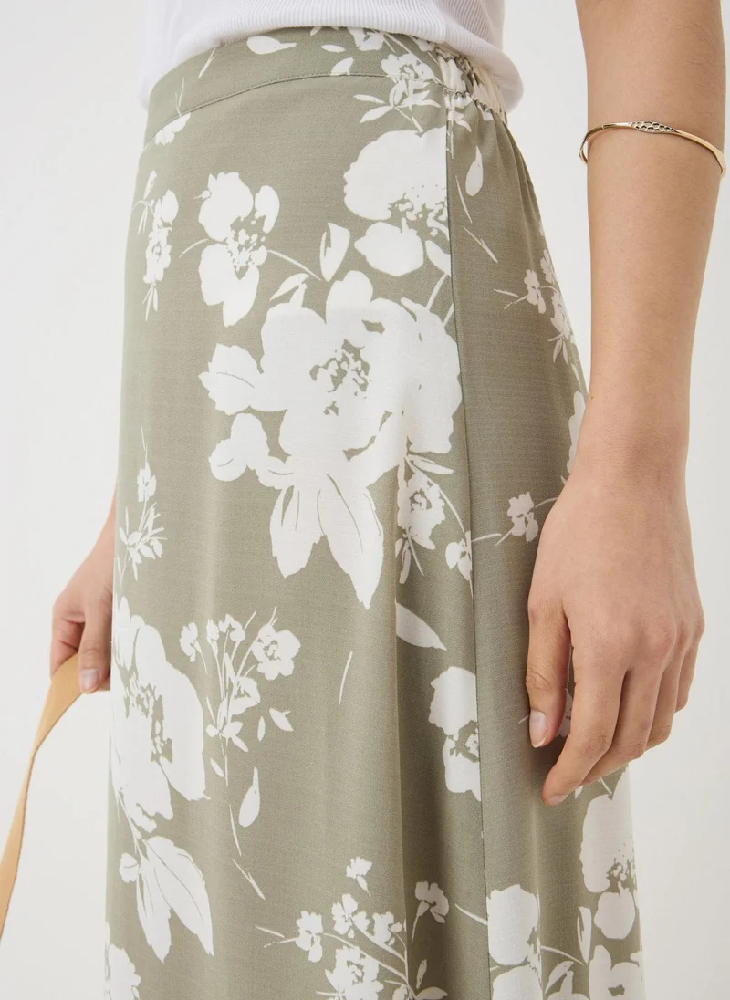 Matalan Sage Green Floral Flared Hem Midaxi Skirt