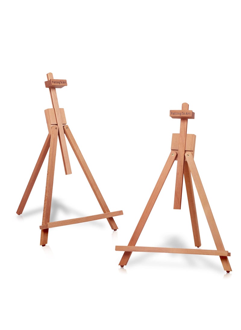 Falling In art Falling in Art Beechwood 25 Tabletop Easel Display Stand Set for Painting Holding Canvas Up to 22 12 Inches High 2 Pack Artist AFrame Tripod with Rubber Feet Portable Photo and Sign Holder 