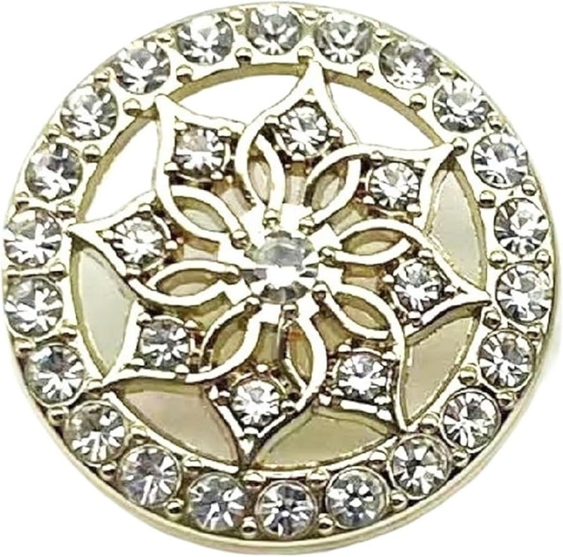 Gold Decorative Buttons 10pcs Diamond Inlaid Flower Metal Buttons 20mm for Sewing Crafts Sweater DIY - Image 5