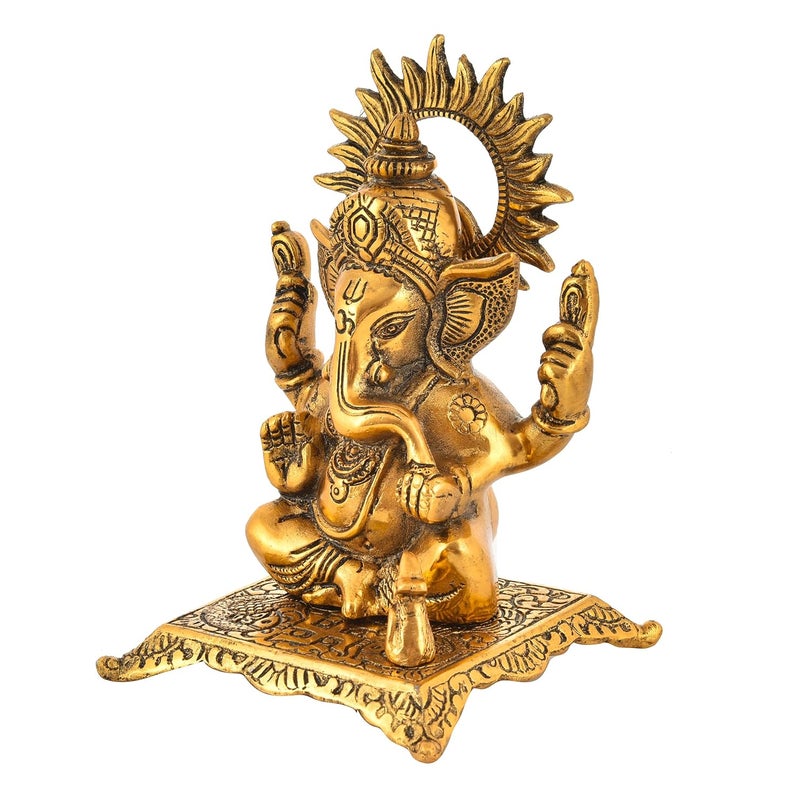 HOUZZPLUS Handicraft Metal Ganesha Idol for Home Decor Sitting Ganesha Idol for Home Decor - Image 2