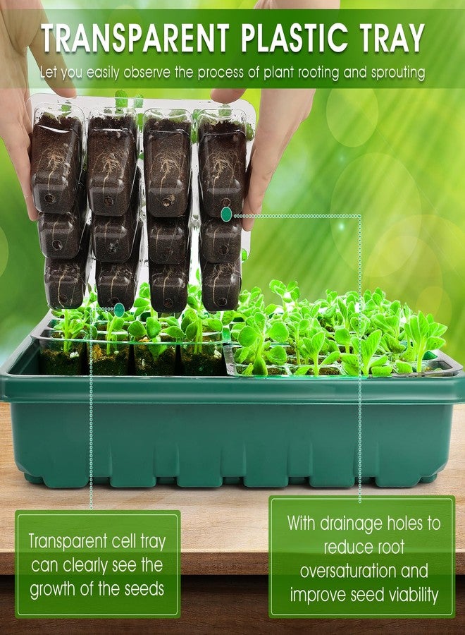 Ryscam Seed Starter Tray with Grow Light, 96-Cell Seed Starter Kit, Seedling Starter Trays with Humidity Domes, Automatic Timer, Adjustable Light Indoor Gardening Plant Germination Trays - Image 4