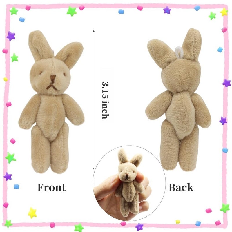 YGbridge Mini Plush Bunny, 12 Pcs Tiny Stuffed Animals, 3.1 Inch Easter Bunny Doll, Soft Rabbit for Easter, Birthday, Wedding Decorations, Easter Basket Stuffers (3.2 Inch) - Image 2