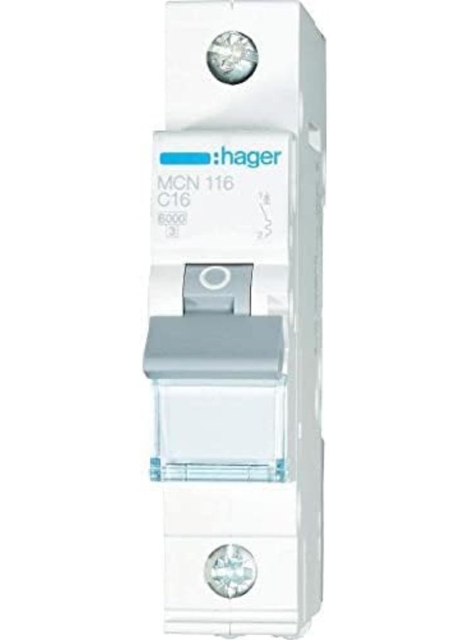 Hager Miniature Circuit Breaker - MCB 1pole-made In France 16A(MCN116)-Made in EU - Image 2