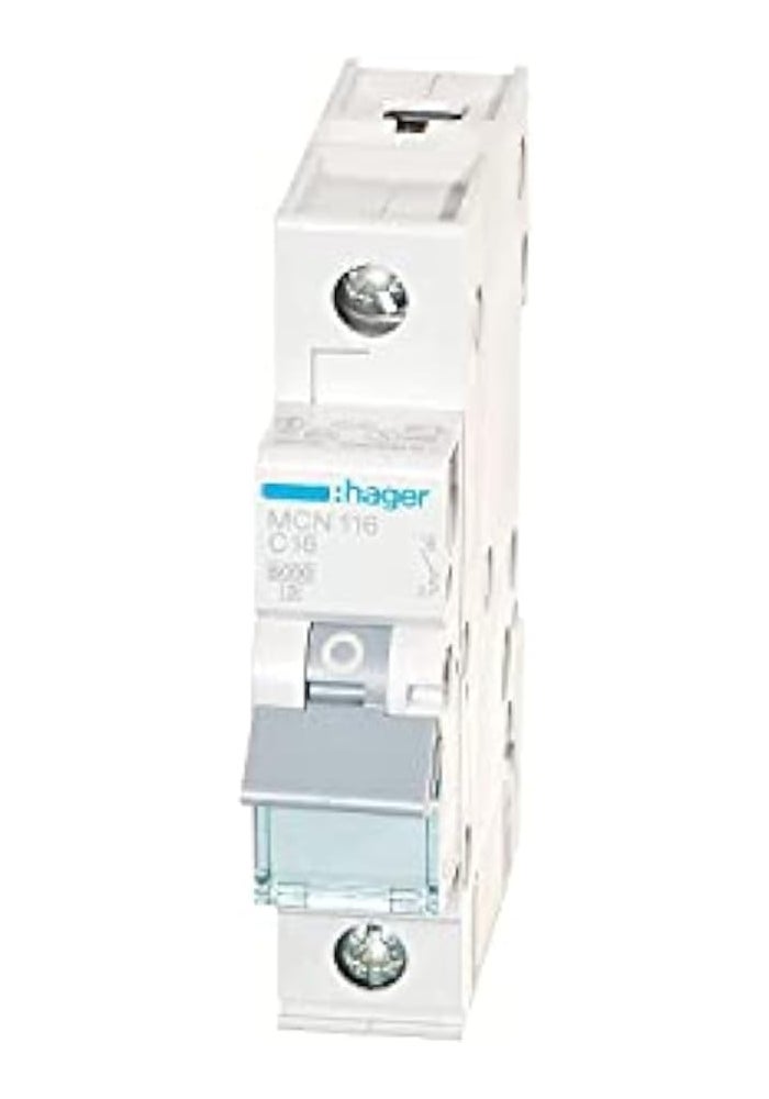 Hager Miniature Circuit Breaker - MCB 1pole-made In France 16A(MCN116)-Made in EU - Image 1