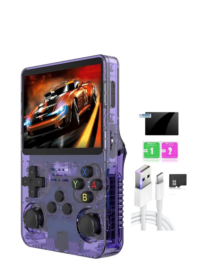 B NEW R36S Retro Handheld Game Console, 3.5 inch HD Display, Dual 3D Joysticks, 11 Emulator, 64GB 15000 Games  - Image 1