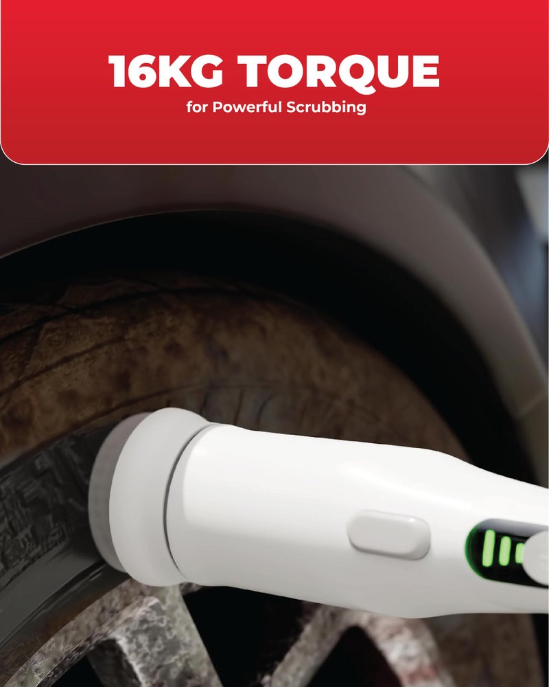 TIRON THS Electric Hand Scrubber, 2500 mAh Battery, 90 mins Runtime, 16Kg Torque for Powerful Scrubbing, Suitable for Cleaning Edges, Corners, Countertops, Platforms, Door & Window Sills - Image 4