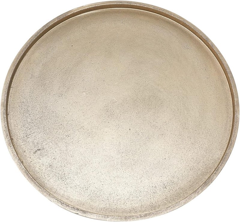 DN DECONATION Gold Tray, 14.76“ Decorative Trays for Coffee Table, Farmhouse Tray, Round Wooden Trays for Living Room Decor - Image 1