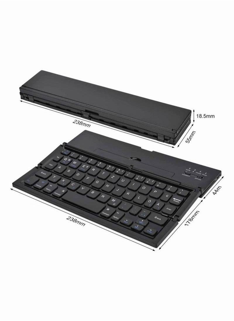 Generic - Foldable Bluetooth Keyboard, Wireless Folding Portable Keyboard for iPhone, IPad Air, iPad Mini, iPad Pro, Windows, IOS, Android, Tablets, Mac, PC and Smartphone - Image 1