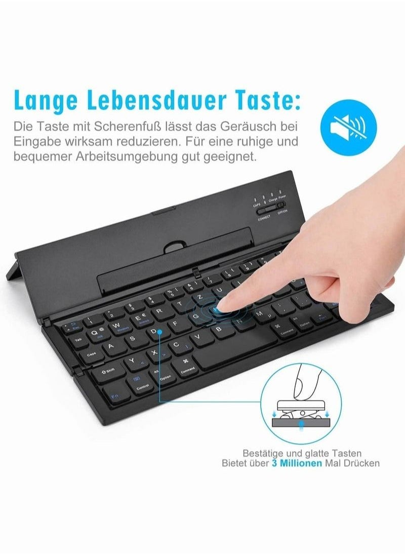 Generic - Foldable Bluetooth Keyboard, Wireless Folding Portable Keyboard for iPhone, IPad Air, iPad Mini, iPad Pro, Windows, IOS, Android, Tablets, Mac, PC and Smartphone - Image 1