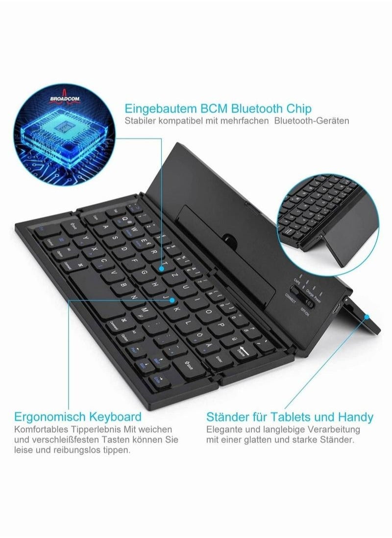 Generic - Foldable Bluetooth Keyboard, Wireless Folding Portable Keyboard for iPhone, IPad Air, iPad Mini, iPad Pro, Windows, IOS, Android, Tablets, Mac, PC and Smartphone - Image 1