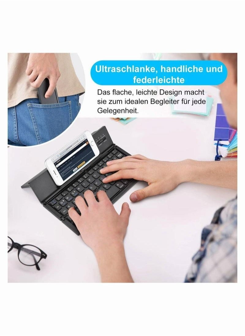 Generic - Foldable Bluetooth Keyboard, Wireless Folding Portable Keyboard for iPhone, IPad Air, iPad Mini, iPad Pro, Windows, IOS, Android, Tablets, Mac, PC and Smartphone - Image 1