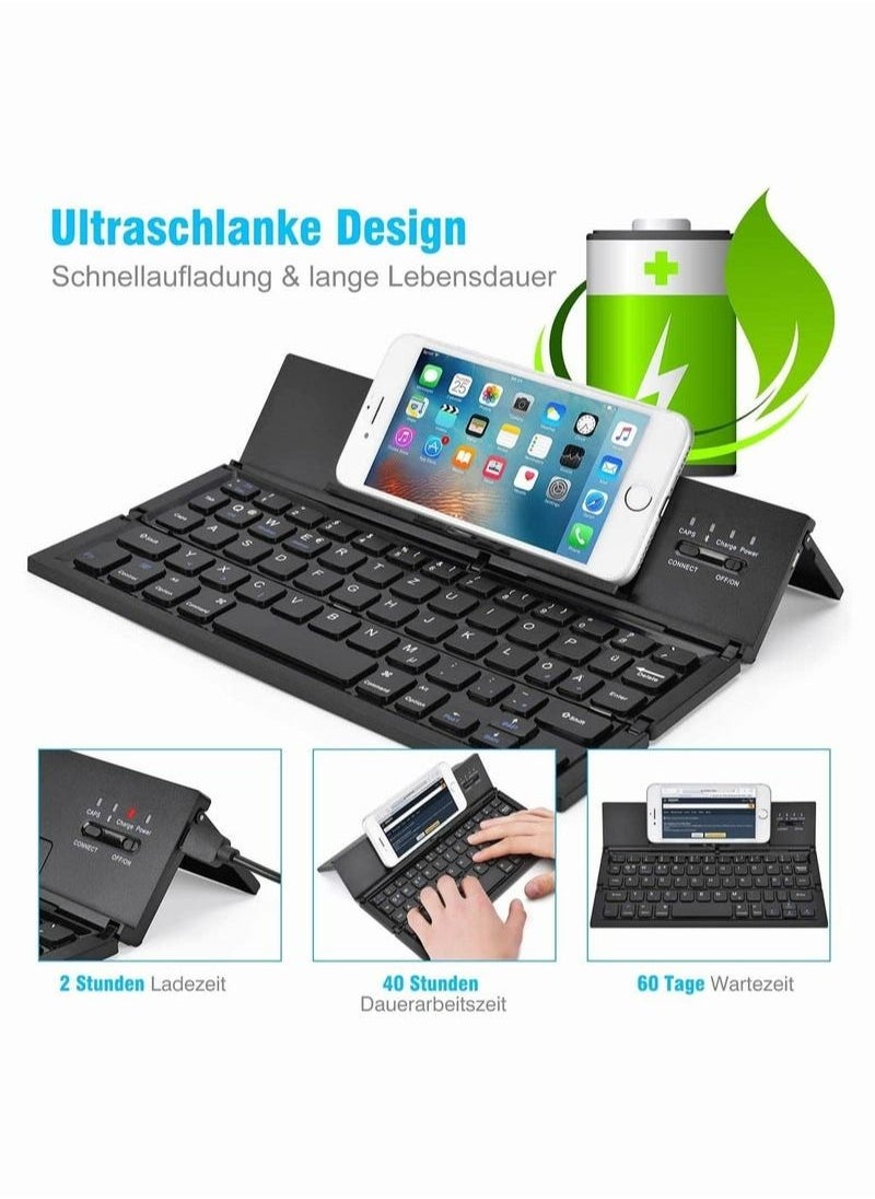 Generic - Foldable Bluetooth Keyboard, Wireless Folding Portable Keyboard for iPhone, IPad Air, iPad Mini, iPad Pro, Windows, IOS, Android, Tablets, Mac, PC and Smartphone - Image 1