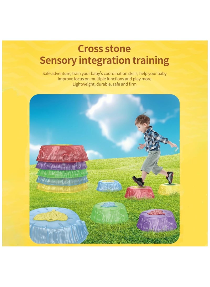 Soofam Light up Kids Stepping Stones, Non-slip Stackable Balance Stone, Encourage Toddler Balance Step Stones for Kids 3-7, Sensory Stepping Stone with Light for Indoor Outdoor Play - Image 3