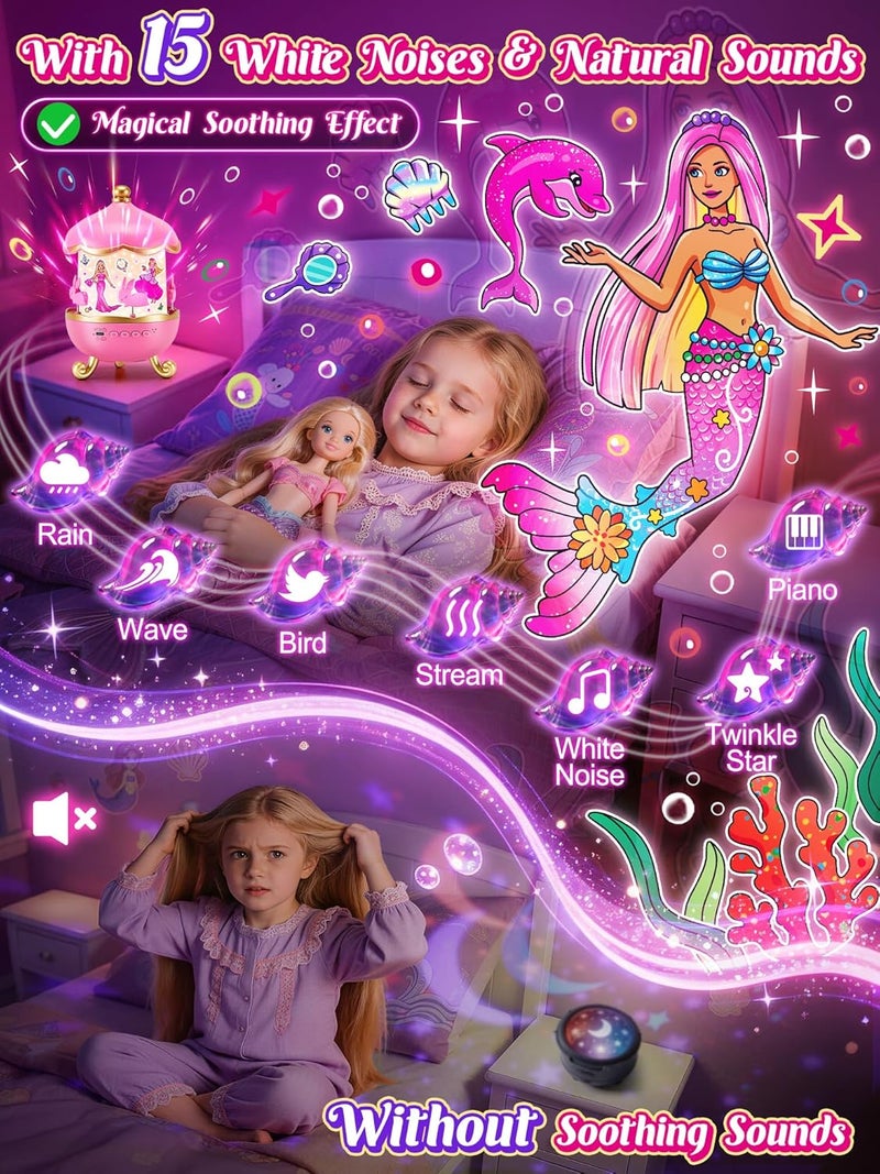 One Fire Princess Night Light Projector with 18 Films and 15 Soothing Sounds for Kids - Image 4