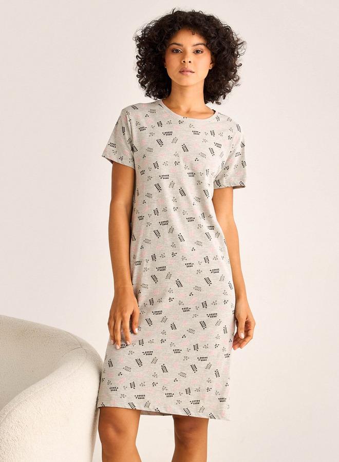Splash FAV Night Dress Short Sleeves Printed - Image 1